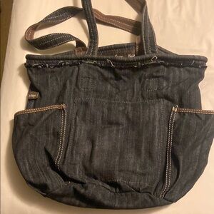 Stylish Black Denim Tote Bag